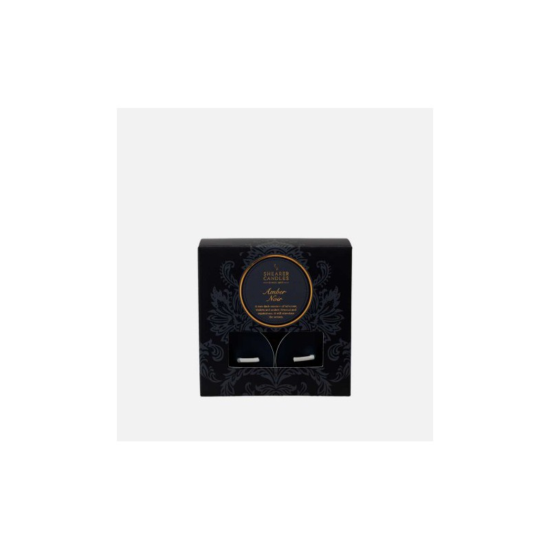 Shearer Candles Tea Lights Amber Noir x 8