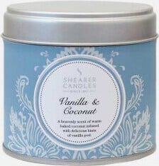 Shearer Candles Large Tin Vanilla & Coconut 40h