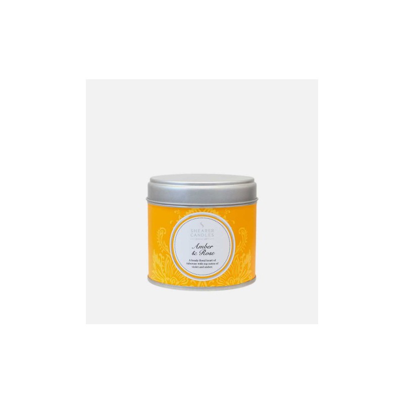 Shearer Candles Large Tin Amber & Rose 40h Shearer Candles Large Tin Amber & Rose 40h
