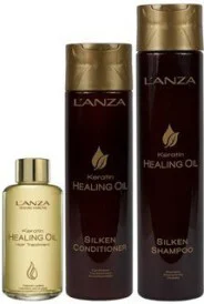 Lanza Keratin Healing Oil Shampoo 300ml + Conditioner 250ml + Oil 50ml Kampanj