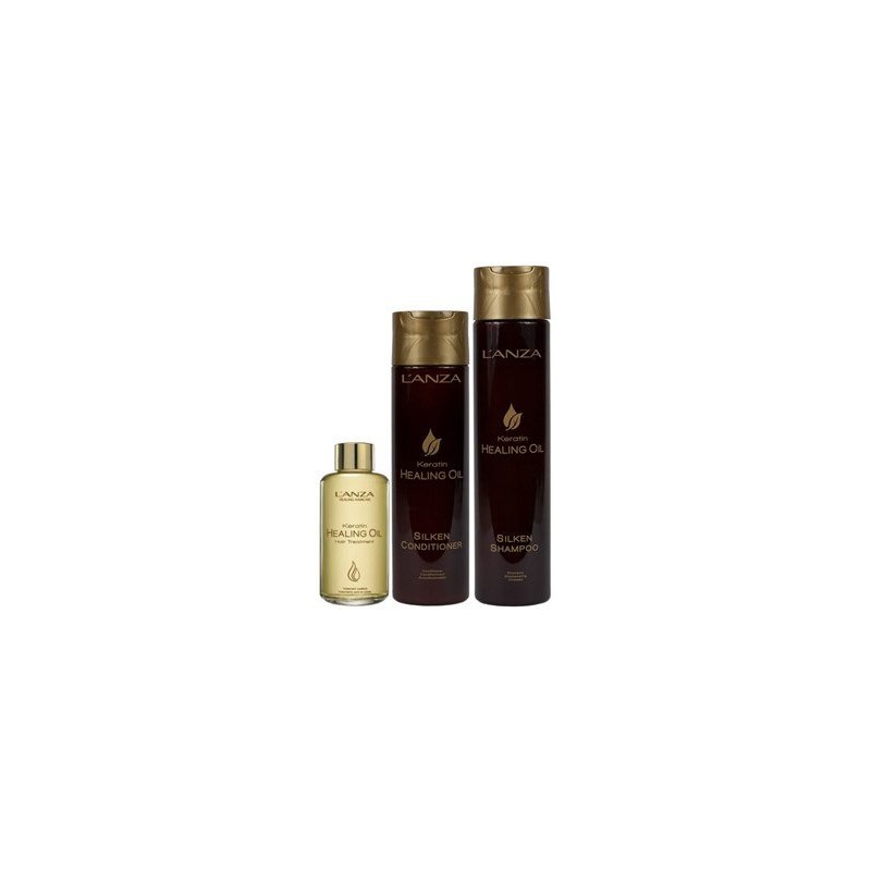 Lanza Keratin Healing Oil Shampoo 300ml + Conditioner 250ml + Oil 50ml Kampanj