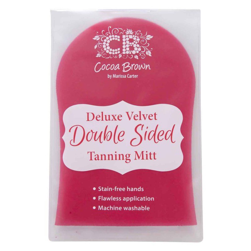 Cocoa Brown Deluxe Double-Sided Pink Velvet Tanning Mitt Cocoa Brown Deluxe Double-Sided Pink Velvet Tanning Mitt