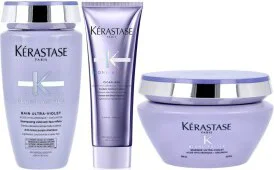 Kérastase Blond Absolu Bain Ultra-Violet Shampoo, Conditioner & Masque Trio Paket