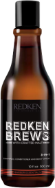 Redken Brews 3 In 1 Shampoo, Conditioner & Body Wash 300ml