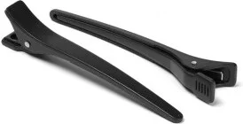 Hair clip plastic, black 12st