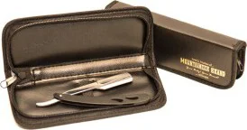 Mountaineer Brand Black  Steel Shavette with Case