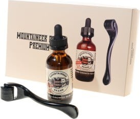 Mountaineer Brand Beard Growth Serum & Titanium Dermaroller Set