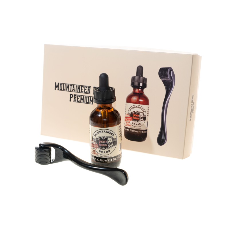 Mountaineer Brand Beard Growth Serum & Titanium Dermaroller Set