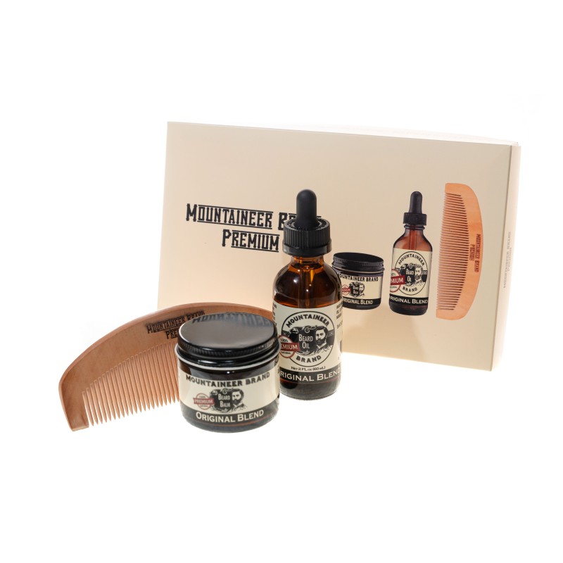 Mountaineer Brand Original Blend Beard Oil & Balm Duo with Comb