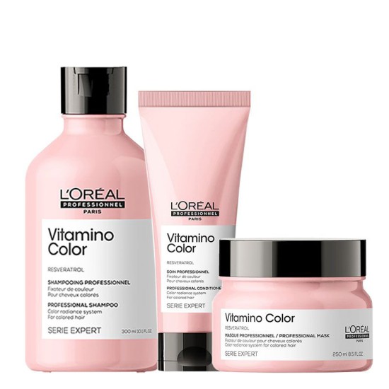 L'Oréal Professionnel Serie Expert Vitamino Color Schampo 300ml + Balsam 200ml + Inpackning 200ml