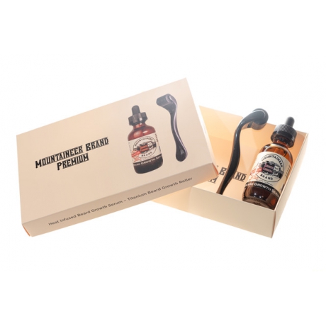 Mountaineer Brand Beard Growth Serum & Titanium Dermaroller Set
