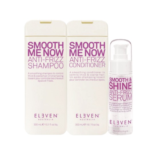 Eleven Australia Smooth Me Now Trio - Shampoo + Conditioner + Anti-Frizz Serum