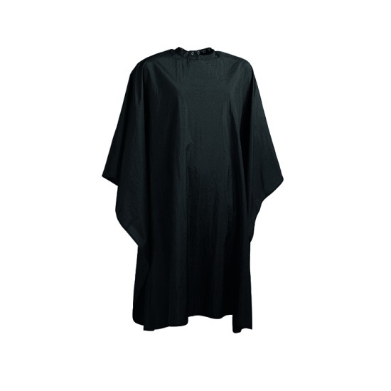 Wako Crinkle cape, with buttons, black