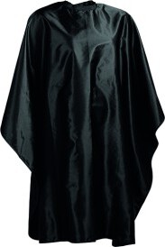 Wako Satin cape, with buttons, black 
