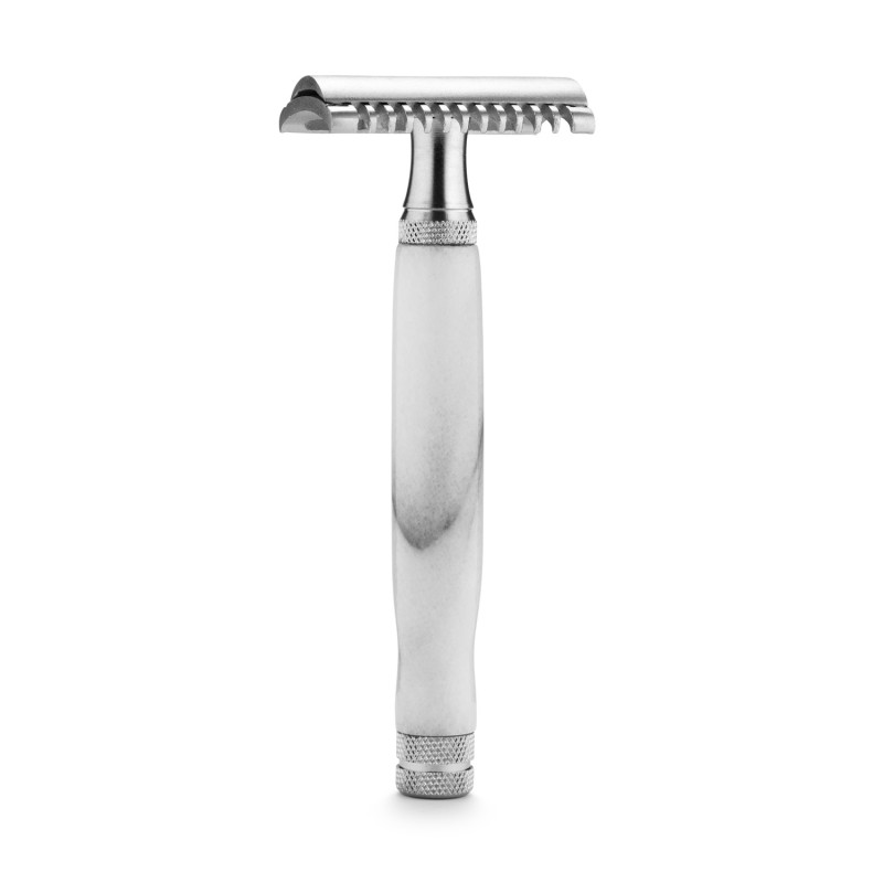 Safety razor marble, white