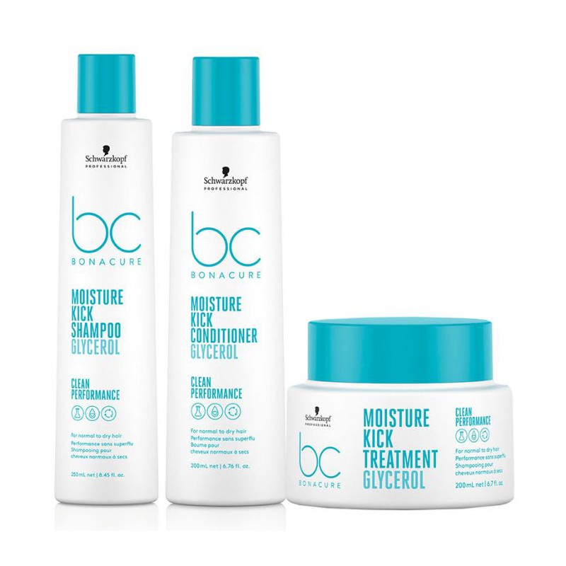 Schwarzkopf BC Bonacure Moisture Kick Trio 250ml + 200ml + 200ml Schwarzkopf BC Bonacure Moisture Kick Trio 250ml + 200ml + 200ml
