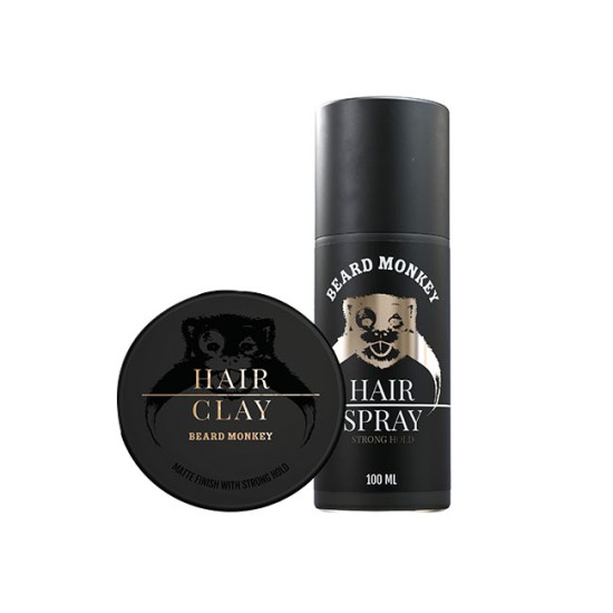 Beard Monkey Hair Kit - Clay & Hairspray 100ml