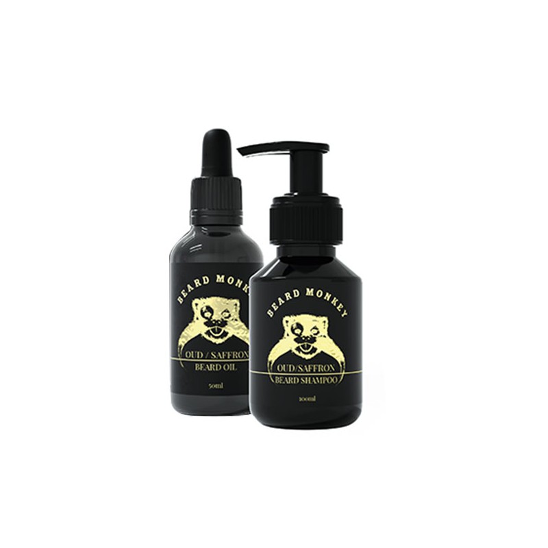 Beard Monkey Kit Oil 50ml & Shampoo 100ml (Oud / saffron)
