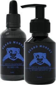 Beard Monkey Kit Oil 50ml & Shampoo 100ml (Minty / Raspberry)