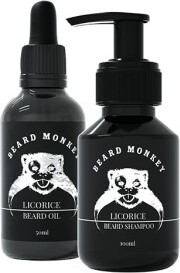 Beard Monkey Kit Oil 50ml & Shampoo 100ml (Licorice)