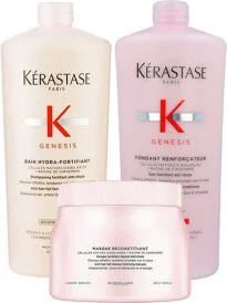 Kérastase Genesis Fondant Renforcateur + Bain Hydra-Fortifiant 1000ml + Masque Reconstituant 500ml