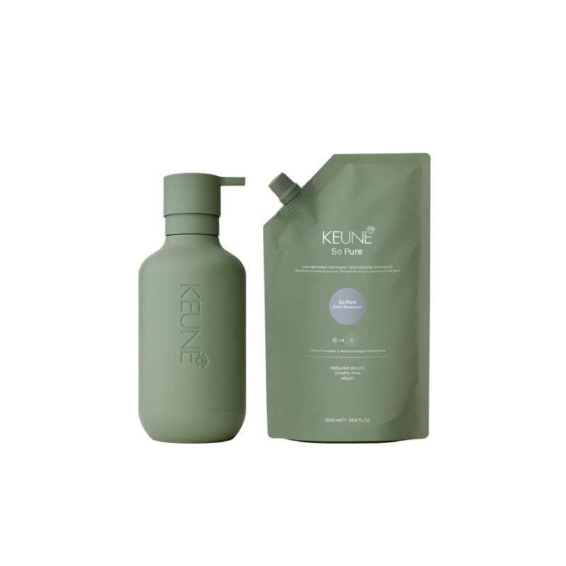 Keune So Pure Cool Shampoo 1000ml + So Pure Refill Bottle 1000ml