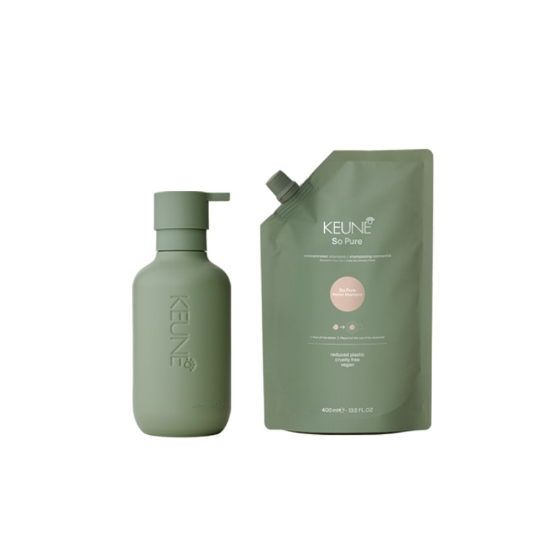 Keune So Pure Polish Shampoo 400ml + So Pure Refill Bottle 400ml Keune So Pure Polish Shampoo 400ml + So Pure Refill Bottle 400ml