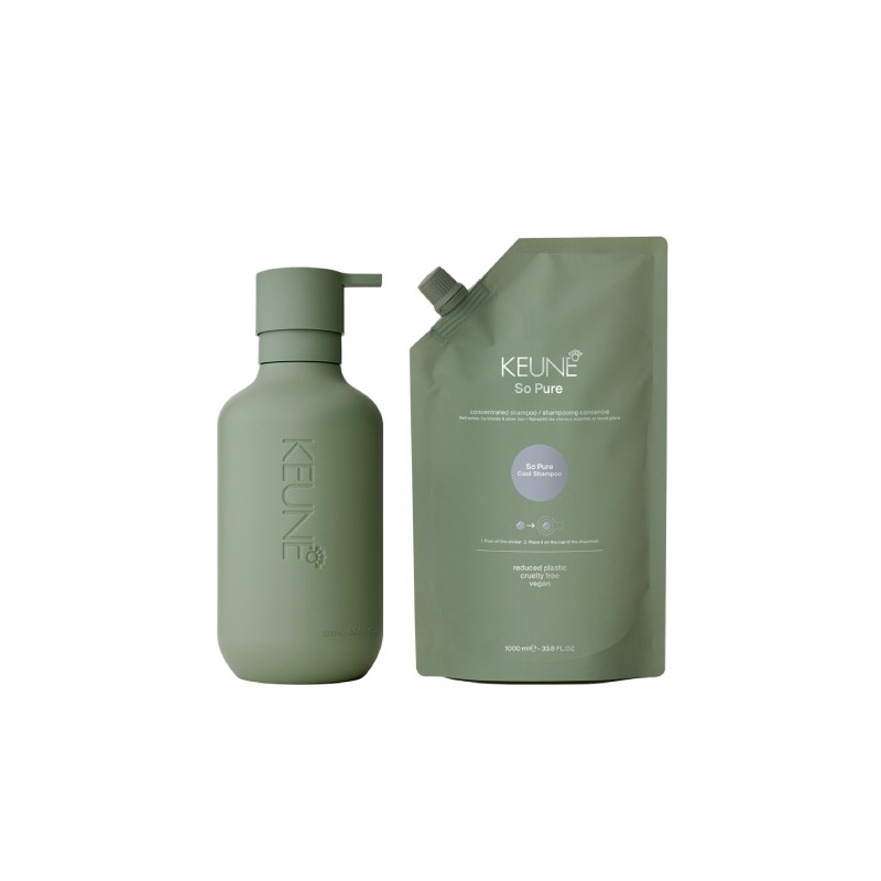 Keune So Pure Cool Shampoo 400ml + So Pure Refill Bottle 400ml