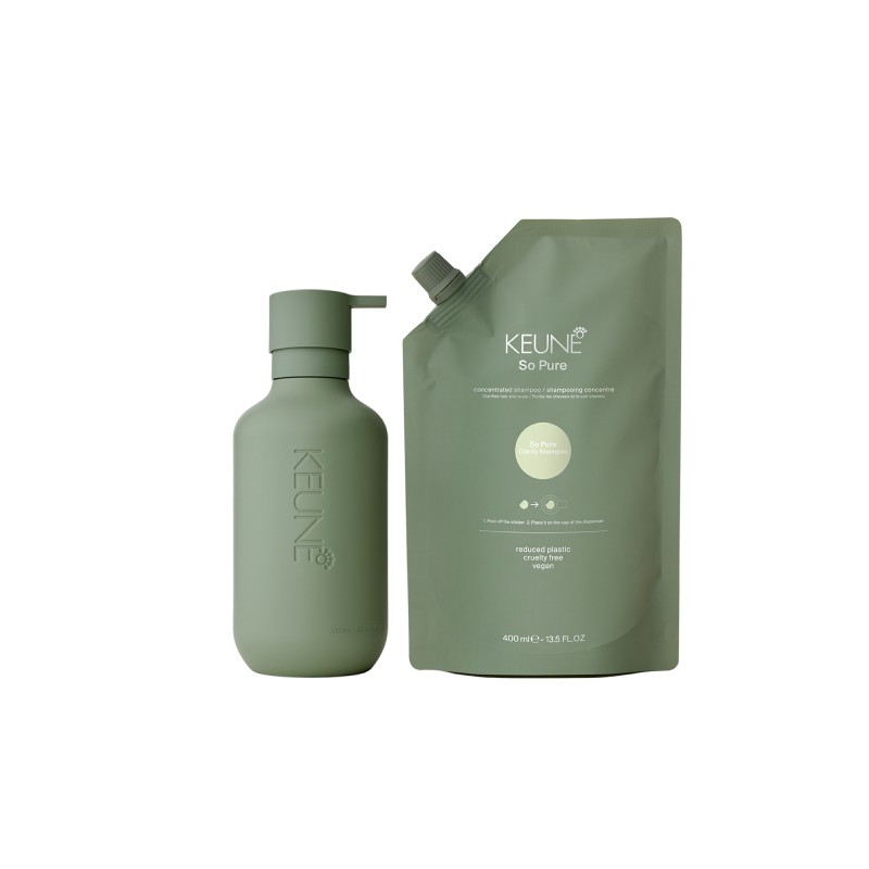 Keune So Pure Clarify Shampoo 400ml + Keune So Pure Refill Bottle 400ml