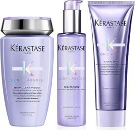 Kérastase Blond Absolu Bain Ultra-Violet Shampoo 250ml + Blond Absolu CicaPlasme 150ml + Blond Absolu Cicaflash Treatment 250ml