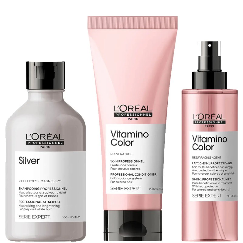 L'Oréal Professionnel Silver and Vitamino for Natural White/Grey Hair Bundle