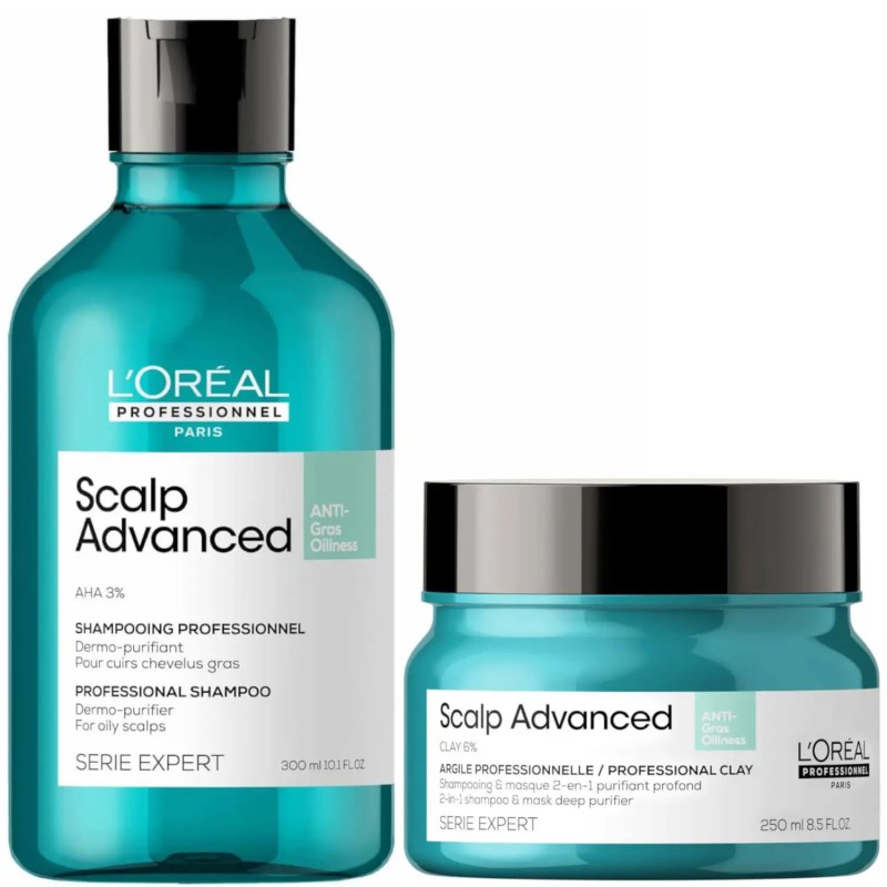 L'Oréal Professionnel Serié Expert Scalp Advanced Anti-Oiliness Hair Shampoo 300ml + Mask 250ml Duo L'Oréal Professionnel Serié Expert Scalp Advanced Anti-Oiliness Hair Shampoo 300ml + Mask 250ml Duo