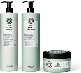 Maria Nila True Soft Shampoo + Conditioner 1000ml & Masque 250ml