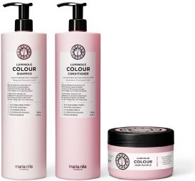 Maria Nila Luminous Colour Shampoo + Conditioner 1000ml & Masque 250ml