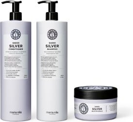 Maria Nila Sheer Silver Shampoo + Conditioner 1000ml & Masque 250ml