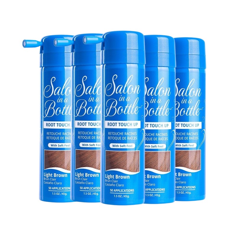 Salon In A Bottle Root Touch Up Spray Light Brown 43ml x5 Salon In A Bottle Root Touch Up Spray Light Brown 43ml x5