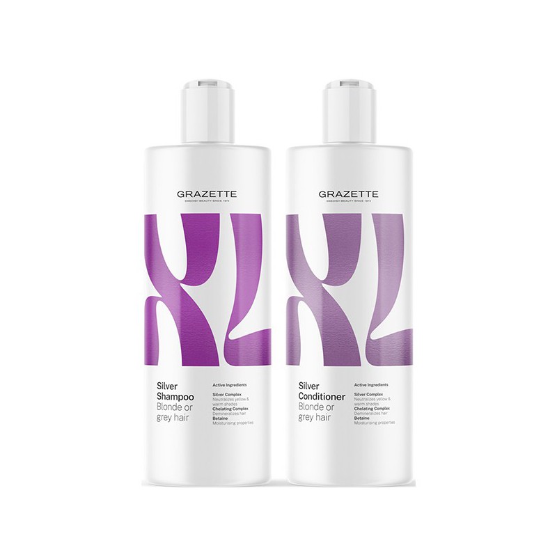 Grazette XL Silverkit Shampoo 400ml + Silver Conditioner 400ml Grazette XL Silverkit Shampoo 400ml + Silver Conditioner 400ml