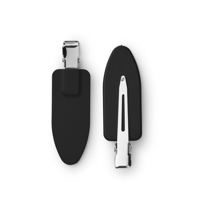 Setting clip Black rubberized 6st