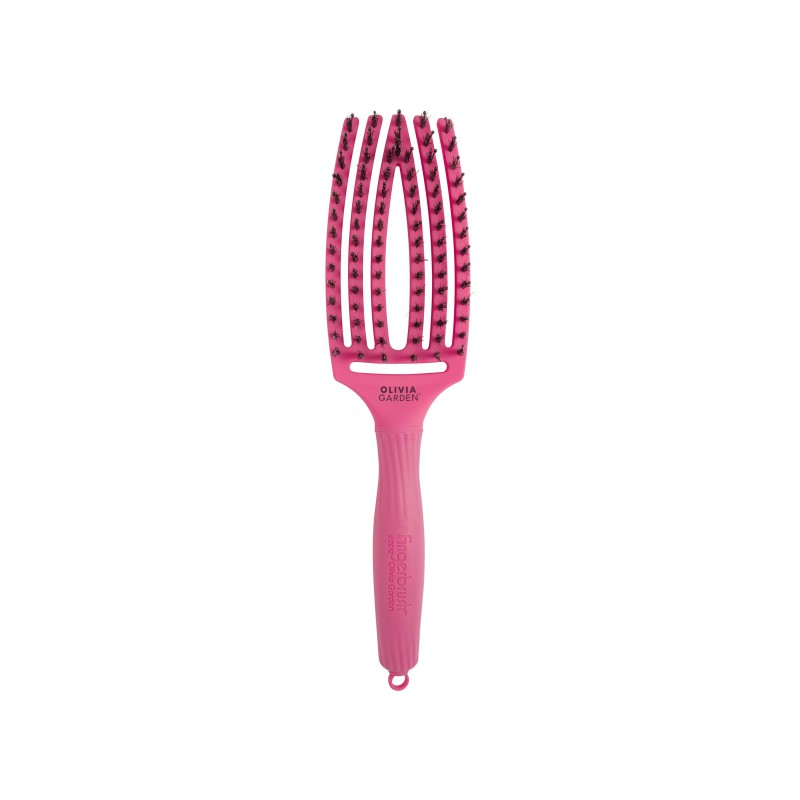 Olivia Garden Fingerbrush Care ionic Boar & Nylon Hot Pink M