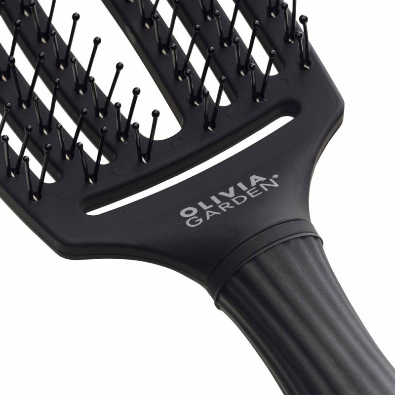 Olivia Garden Fingerbrush Care Ionic Double Bristles Black M