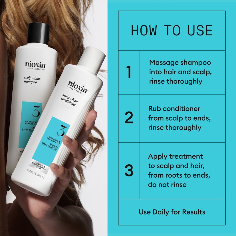 Nioxin System 3 Trial Kit for Colored Thinning Hair