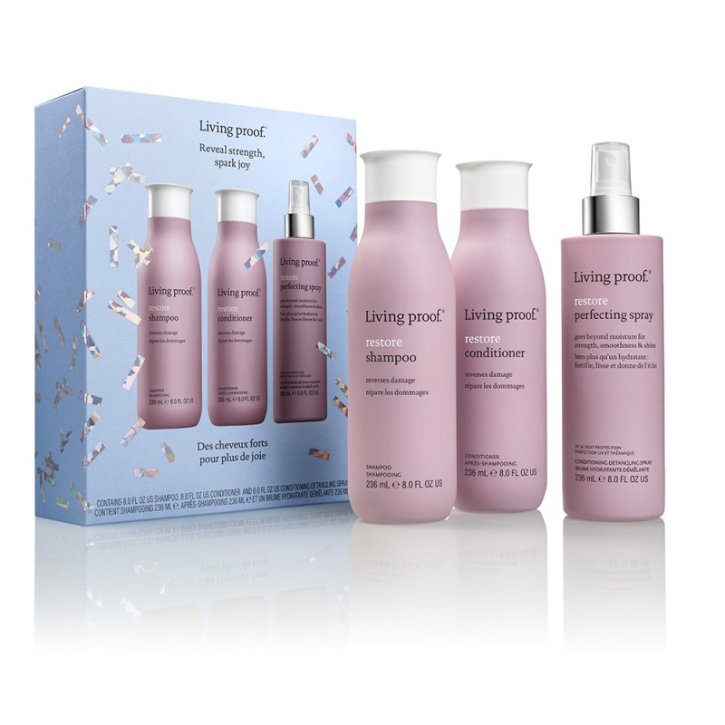 Living Proof Restore Shampoo 236ml + Restore Conditioner 236 ml + Restore Perfecting Spray 236 ml