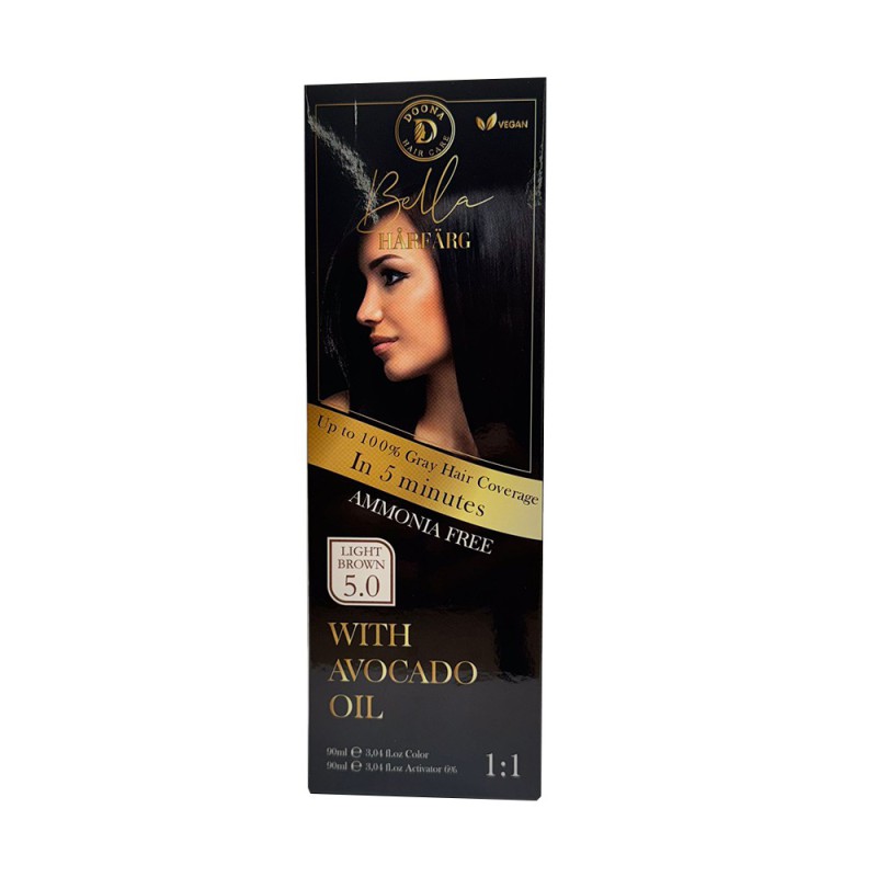 Donna Haircare Bella Hårfärg Light Brown 5.0 90ml Donna Haircare Bella Hårfärg Light Brown 5.0 90ml