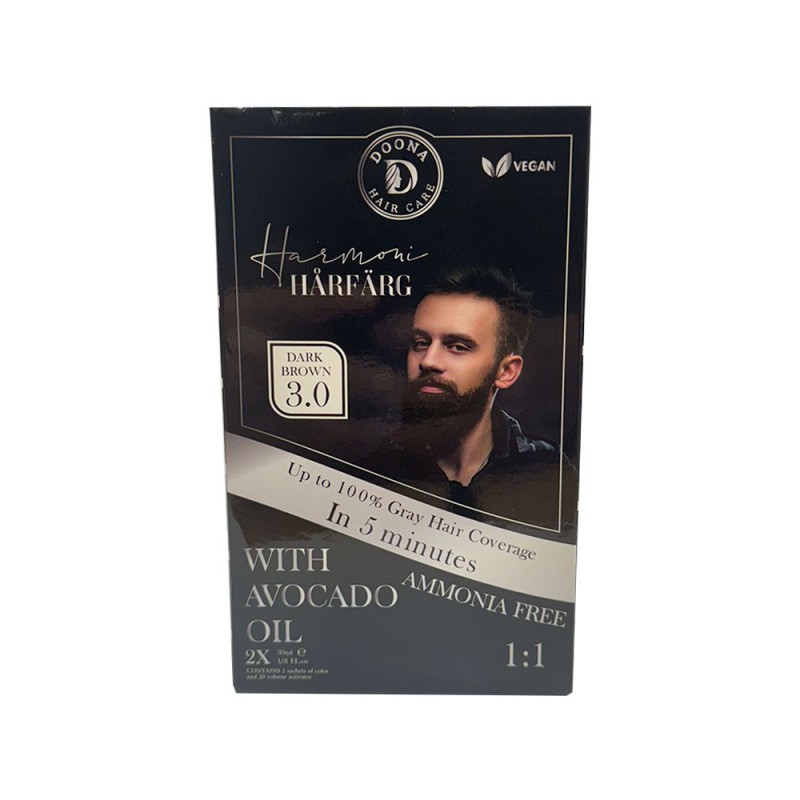 Donna Haircare Harmoni Hårfärg Dark Brown 3.0 3x30ml Donna Haircare Harmoni Hårfärg Dark Brown 3.0 3x30ml