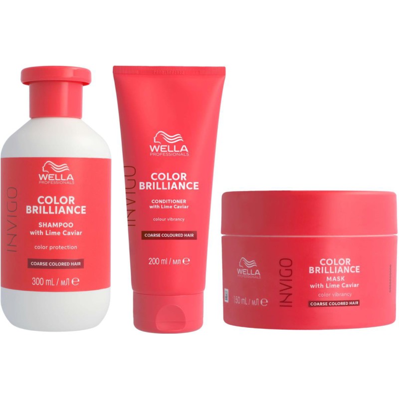 Wella INVIGO Color Brilliance Coarse  Shampoo 250ml + Conditioner 200ml + Mask 150ml