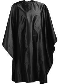 Wako Satin Cape with buttons - Black