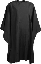 Wako Crinkle Cape With Buttons - Black