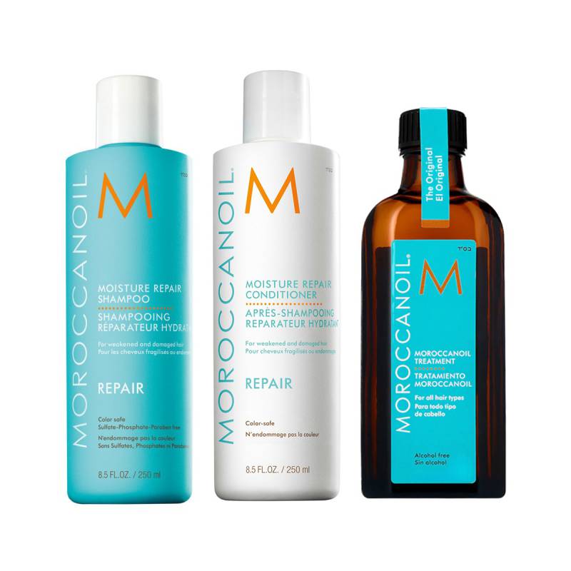 Moroccanoil Moisture Repair Trio – Schampo 250 ml, Balsam 250 ml & Original Oil Treatment 100 ml Moroccanoil Moisture Repair Trio – Schampo 250 ml, Balsam 250 ml & Original Oil Treatment 100 ml