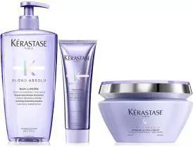 Kérastase Blond Absolu Trio – Bain Lumière 500 ml, Cicaflash & Masque UV