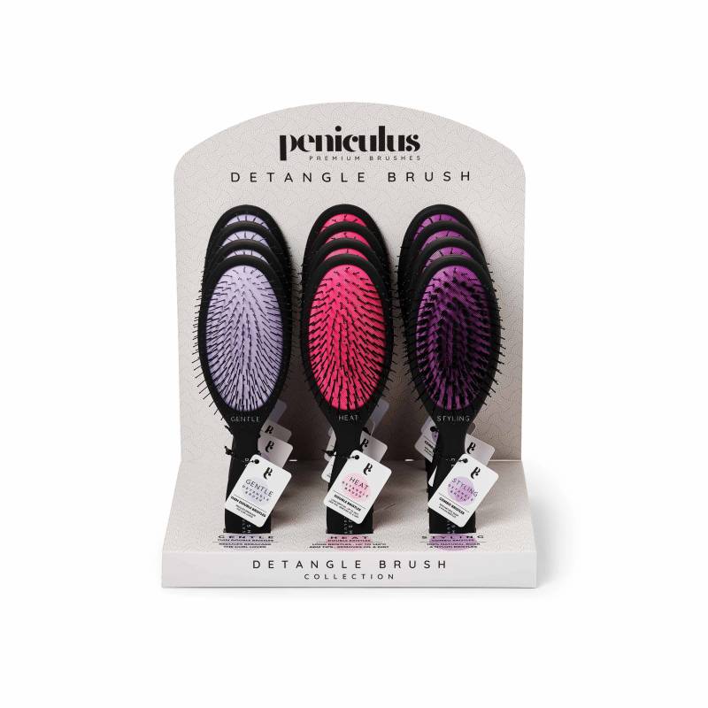 PC Detangle brushes 12 pcs Display